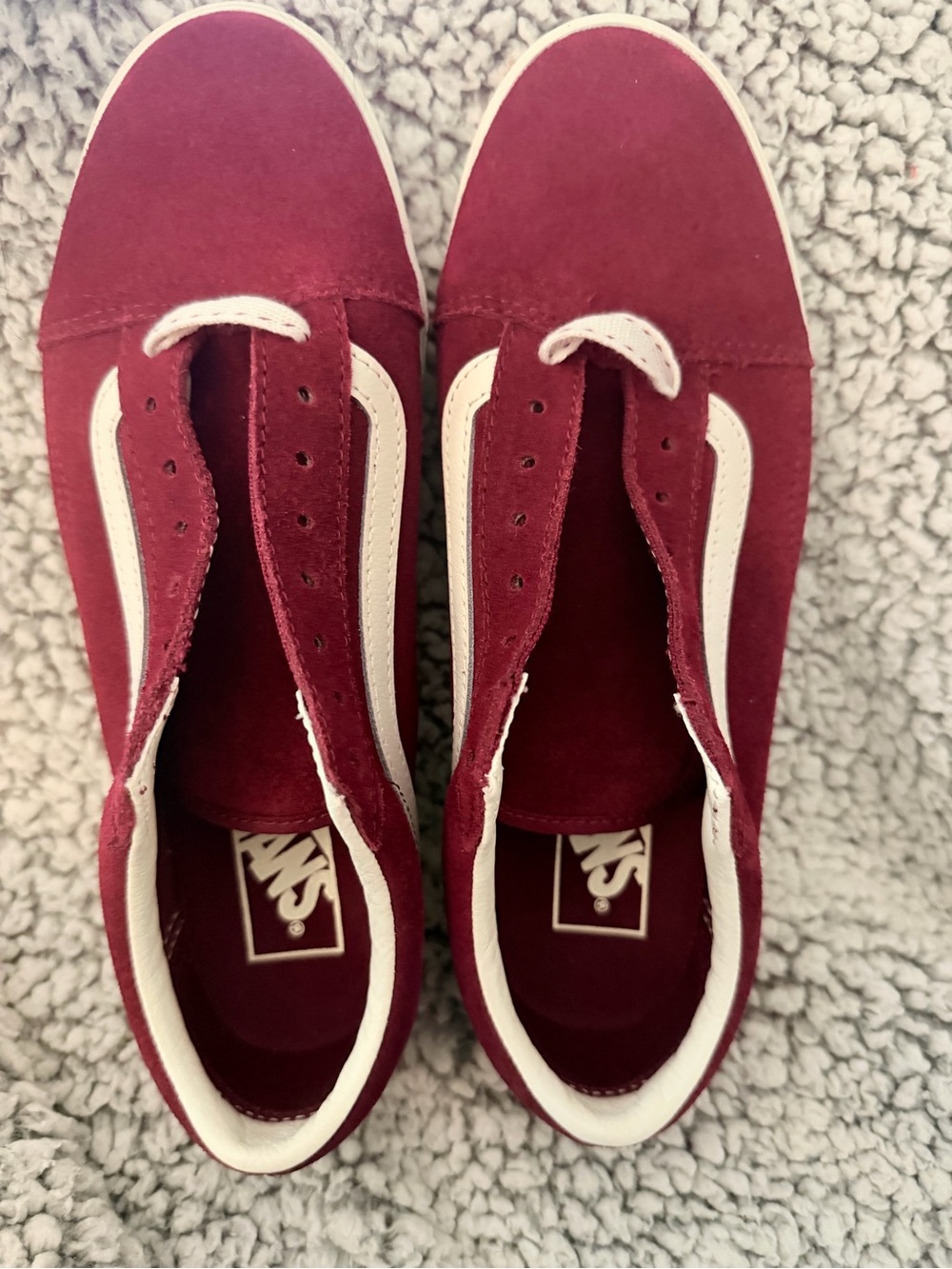 Van’s unisex maroon & white mens 6.5 women 8 NWT